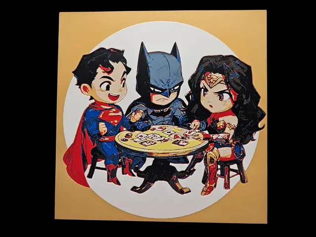 HueForge model: Justice League Card Game by BusyKikiBee