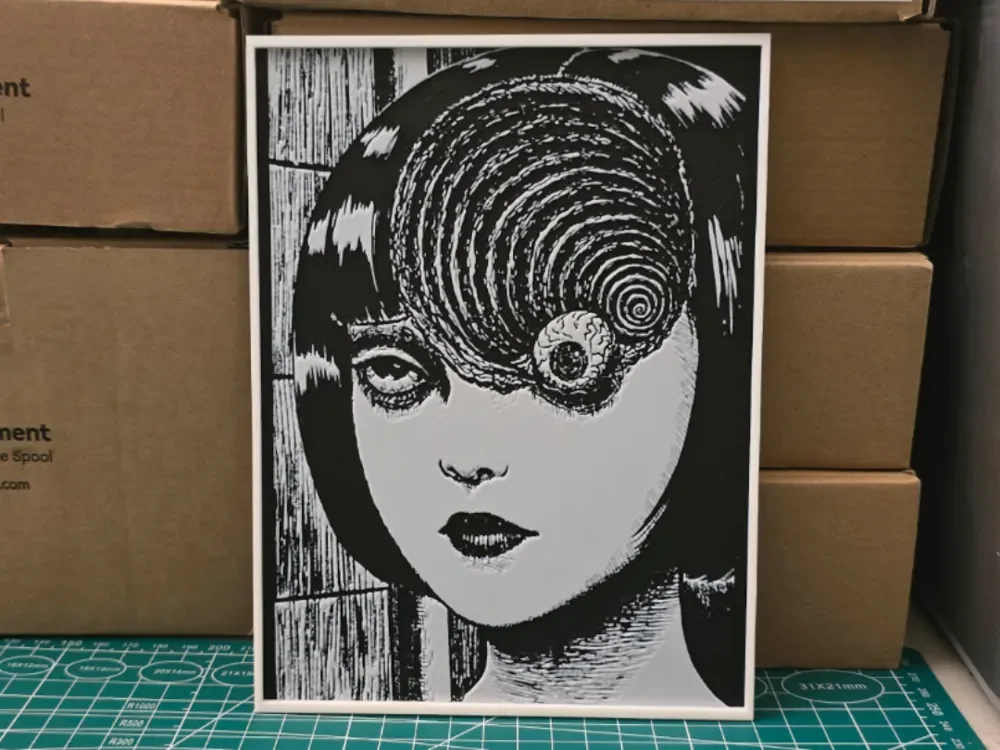 Junji Ito - Uzumaki - Hueforge Art by Lumpy3D HueForge model: Junji Ito - Uzumaki - Hueforge Art by Lumpy3D