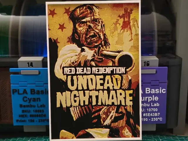 HueForge model: Red Dead Redemption: Undead Nightmare - Hueforge by Lumpy3D