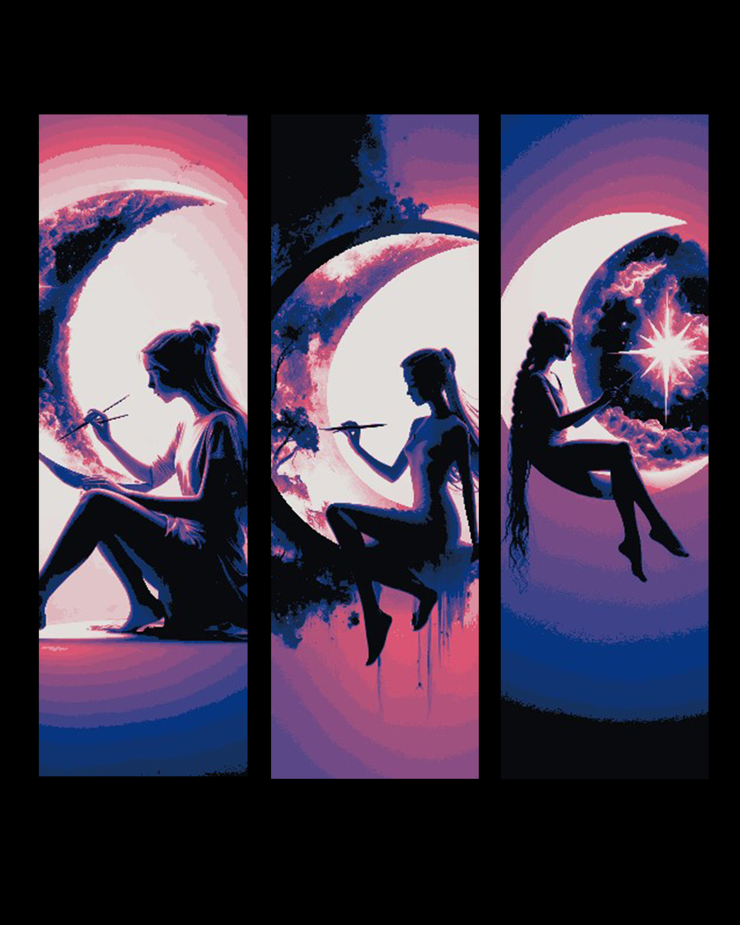 Painting the Moon Set of Bookmarks by BooneCo3d HueForge model: Painting the Moon Set of Bookmarks by BooneCo3d