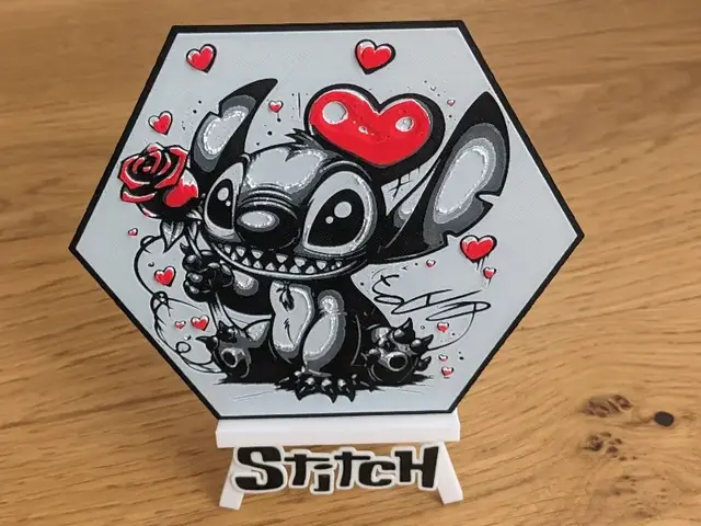 HueForge model: STITCH Valentine's Day Hex Hueforge 2 by Seb3D
