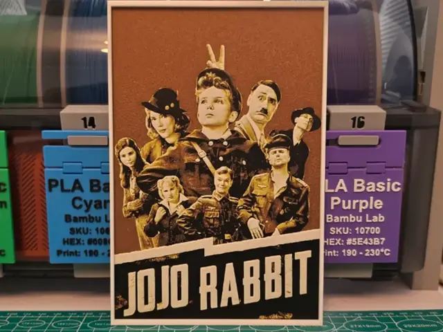 HueForge model: Jojo Rabbit Movie Poster - Hueforge Art by Lumpy3D